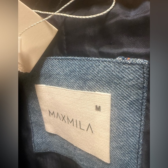 MAXMILA PARIS  Premium Crop Blazer with Embroidered Denim Trim size M NWT - Picture 7 of 8